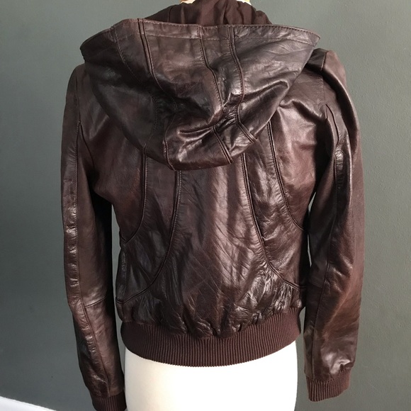 Muubaa Designer Soft Leather Zipper Jacket w Hood - Picture 4 of 8